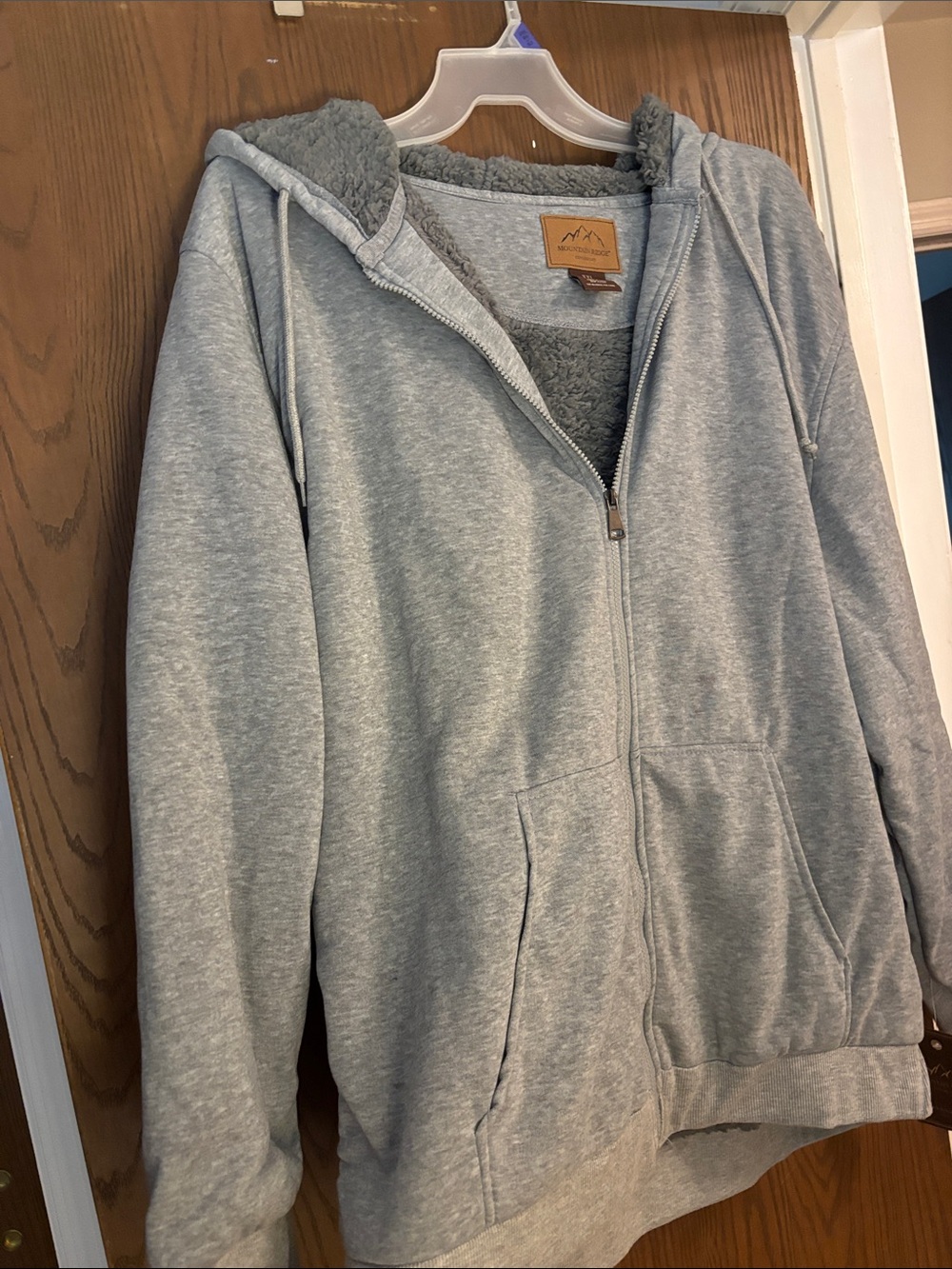 Men's Gray Sherpa-Lined Zip Hoodie